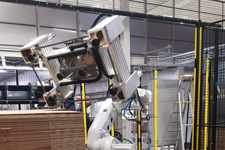 White Robotic Erector Machine in factory